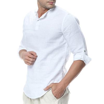 China Custom Made Anti-pilling Mens Shirts Cotton And Causal Long Sleeve Canvas Shirts for sale