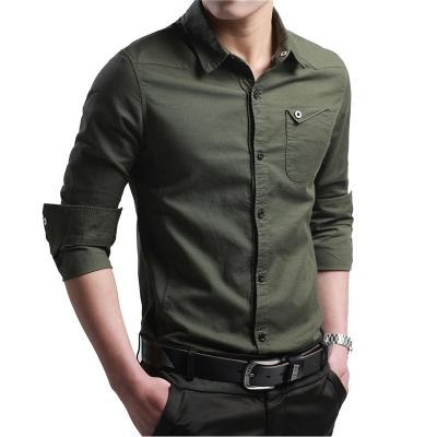 China Anti-pilling Customized Size Gray Men Long Sleeve Slim Cotton 100% Cotton Shirts for sale