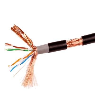 China Networking cat7/cat6a SFTP 22AWG LAN cable double braid solid shield network cable for outdoor use for sale