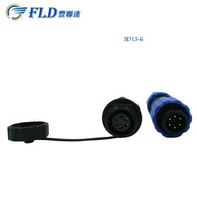 China Nut Socket 6 Core Automotive Electrical Male Female Rear Mounted Connectors for sale