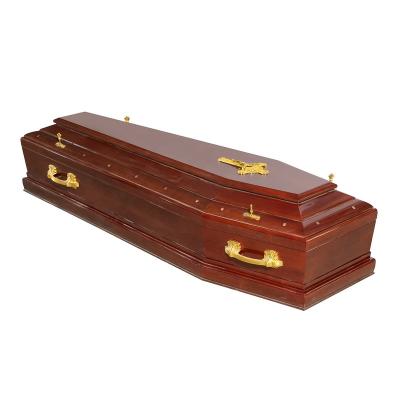 China Factory Sale European Style Funeral Wooden Coffin for sale