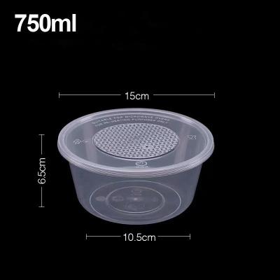 China Disposable 750ml 650ml 1250ml pp food plastic soup bowl with lid for sale