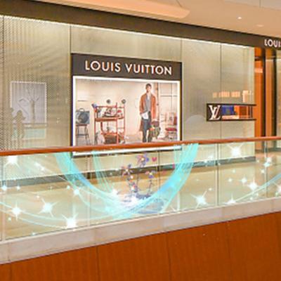 China Curtain Wall Fashion Design 4mm Film 3.5kg Glass Transparent Suspension Led Display Jewelry Soft Screen for sale