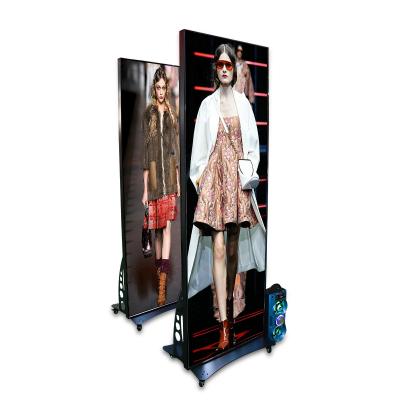 China Digital Media Poster LED Display Floor Indoor Portable Poster Show Standing LED Panel for sale