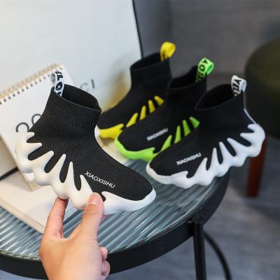 China Flat kids sport shoes children kids booties kids fashion winter boots socks shoes kids ankle girl boots for sale