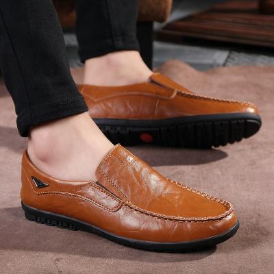 China Waterproof soft leather loafers casual shoes for men trim leather men's casual dress shoes men's leather shoes big size 38 47 for sale