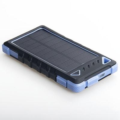 China ABS Outdoors 8000mAh Polymer Battery Dual USB Waterproof Solar Power Bank With Flash light for sale