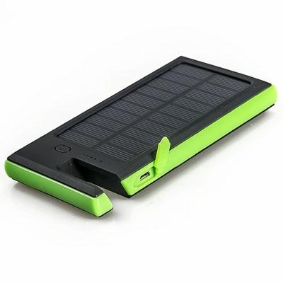 China Silicon Real High Power 8000mAh Polymer Battery Dual USB Waterproof Solar Power Bank with phone holder for sale