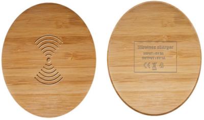 China Bamboo wireless phone charging pad 10W fast charging wireless Charger 9V 3A for sale