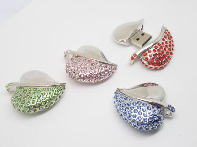 China Promotional Gift Aluminium Diamond Heart Shape Jewelry 2.0 USB flash drive 4Gb for sale