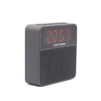 China LED Clock Squre Fabrc Portable Bluetooth Speaker V4.2 with USB Port for sale