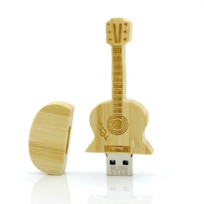 China Guitar Shape Promo Gifts Wooden USB flash Drives 32Gb With Nice Gift Wood Packing for sale