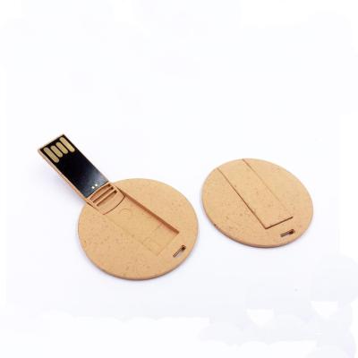 China Custom Round Card Bio-Degradable PLA USB flash Drive 32Gb in Compostable Material for sale