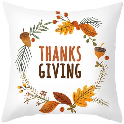 China Autumn Fall Thanksgiving Cushion Case Pillow Cases Soft Farmhouse Print Throw Decorative Pillow Cover Wholesale Anti-static for sale