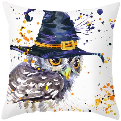 China 3D Pumpkin Watercolor Design Cat Print Pillow Case Throw Pillow Cover Pillow Cases Anti-Static Funnt Halloween Soft Cushion Cover for sale