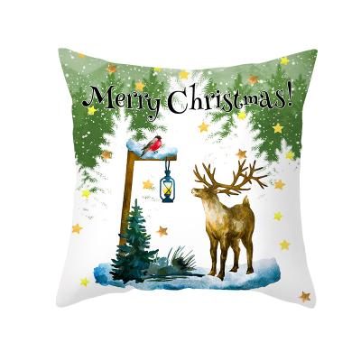 China 2021 New 18*18 Inch Christmas Pillow Cover Case Anti-Static Wholesale Christmas Home Decor Christmas Tile Covers for sale