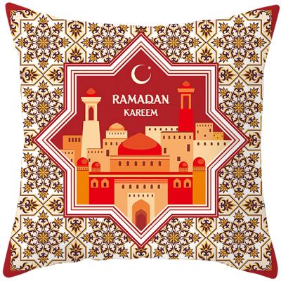 China Muslim Anti-Static Pillow Protectors Ramadan Eid Pillowcases Soft Cushion Cover Islam Tile Cover For Bedroom Car Chair Decoration for sale