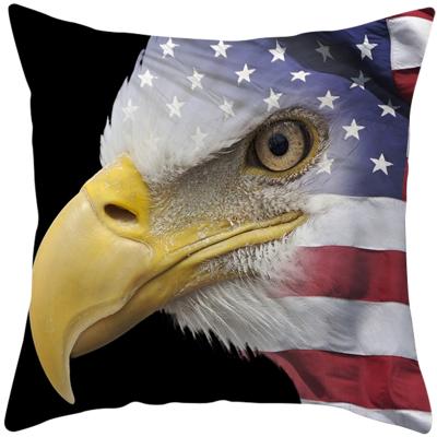 China Anti-Static 4th of July Eagle USA Flag Tile American Patriotic Cushion Covers Pillow Cases Cushion Cover Home Decoration for sale