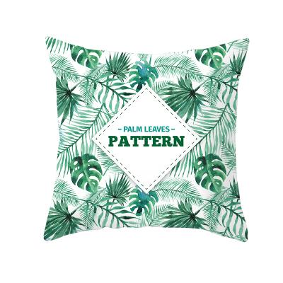 China Decorative Throw Pillow Cases Cushion Cover Hawaii Aloha Tropical Summer Palm Leaves Print Anti-Static Modern Home Style 18 x 18 Inch for sale