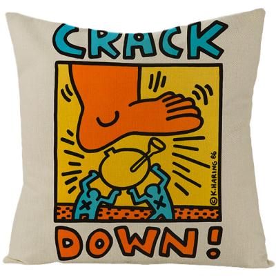 China Hot Sale Keith Haring Abstract Print Throw Anti-Static Pillow Covers Decorative Pillowcase Cushion Case Farmhouse For Winter Room Bedroom for sale