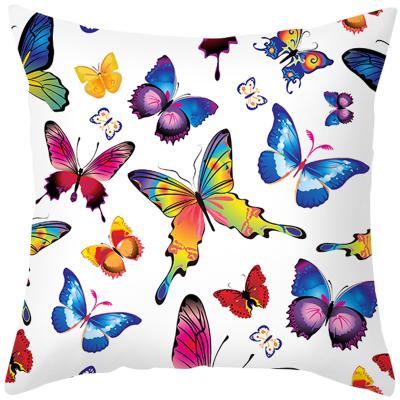 China Anti-Static Pillowcase 3D Butterfly Design Sofa Cushion Covers Chair Seat Pillow Cases Cover Square Zippered Pillowcase for sale