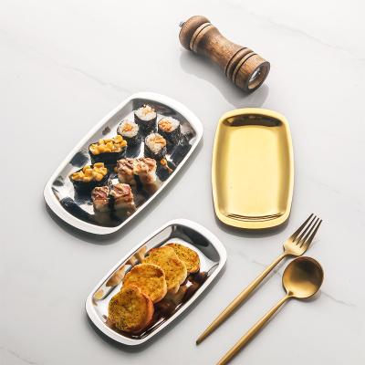 China Viable Nordic Style Tableware Designer Dinnerware Stainless Steel Dessert Sushi Dishes and Dishes for sale