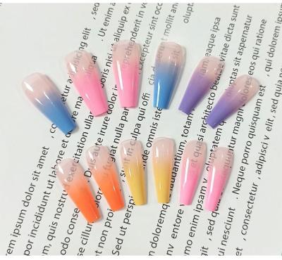 China 2021 Colorful Nail Decoration Private Label Shadow False Nails Press On Nails for sale