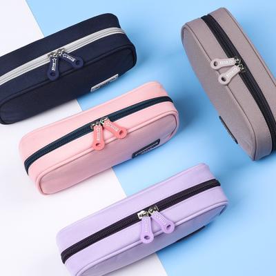 China Waterproof Custom Canvas Stationery Office Pencil Case Box Zipper Pencil Case For Businessman/Student Girl /boy for sale