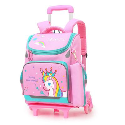 China 2021 waterproof OEM BSCI/Sedex backpack kids trolley bag school backpack with wheel china supplier trolley bag for sale