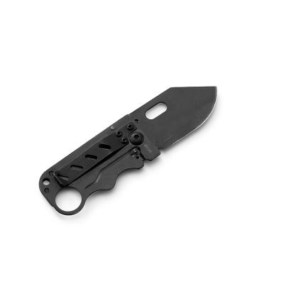 China Non-variable Blade Black Knife Portable Camping Tactical Outdoor Tools Folding Pocket Knife Side Lock for sale