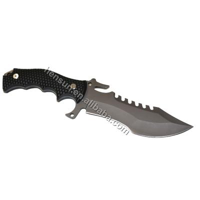 China High Quality 27cm Plastic Handle Outdoor Multifunctional Hunting Knife Non-variable With Nylon Sheath for sale