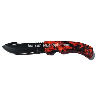 China Non-variable maple leaves camouflage full tang knife for outdoor tactical camping knife with plastic handle for sale