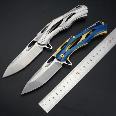 China Non-variable Moves 7cr14 Blade Folding Knife With Stainless Steel Handle for sale