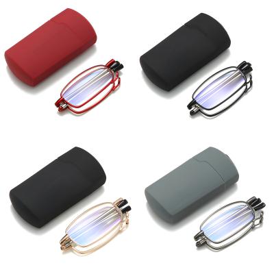 China Retractable Telescope Arms Folding Reading Glasses With Portable Magnetic Cases for sale