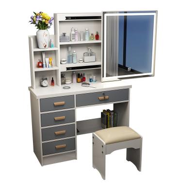 China Customized Luxury European Bedroom Furniture Dresser Make Up Vanity Desk LED Light Makeup Dressing Table for sale