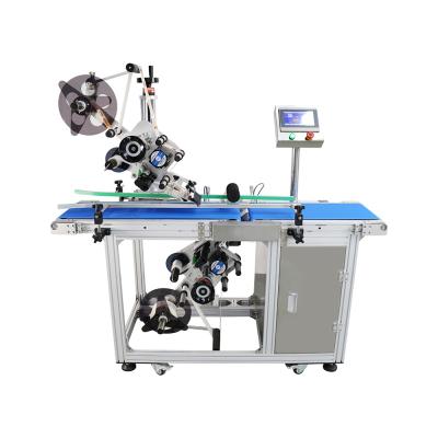 China Top and Bottom Flat Box Sticker Labeling Machine for Restaurant Carton Assembly Line for sale