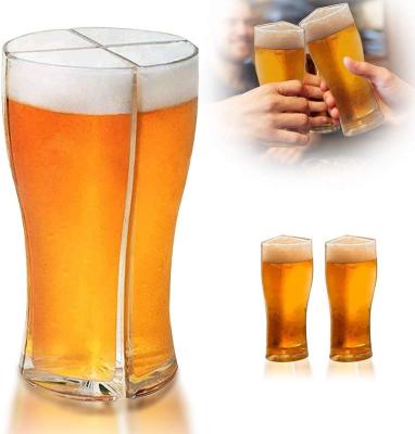 China ABS Plastic Beer Glasses 4 in 1 Super Schooner Beer Glass Mug Thick Beer Glasses for Party Home Club for sale