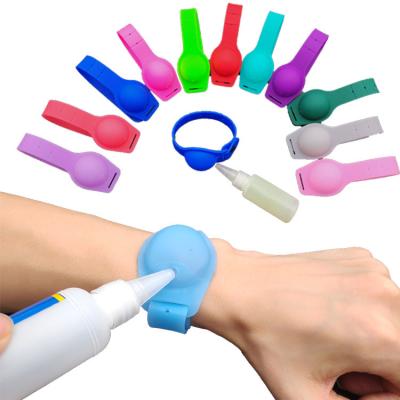 China Wholesale Colorful Hand Sanitizer Silicone Wristband Hand Sanitizer Dispenser Hands Free Sanitizer Wearable Wristbands for sale