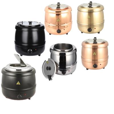 China New Arrivals Black Stainless Steel Large Soup Warmer Pot Buffet Kitchen Soup Station Commercial Soup Kettle For Restaurant SB6000 for sale