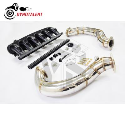 China Aluminum DYNO RACING N54 3.0L Downpipe Billet Intake Manifold For 135i 335i 535i E90 E91 E92 E93 E60 E61 E82 E88 With Fuel Rail Kit Black for sale