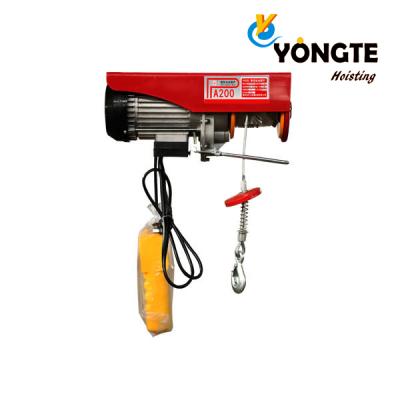 China Construction worksÂ   Motor PA200 25M Mini Electric Hoist Crane 100kg-200kg 20M for sale