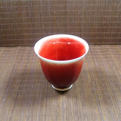 China China traditional red color stocked porcelian tea cups for sale