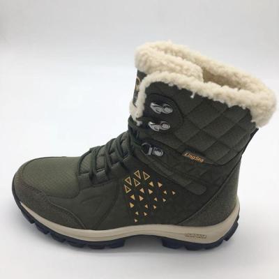 China Outdoor Shoes Fur Ladies High Top Warm Trekking Shoes Lace Up for sale