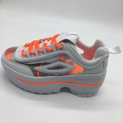 China Anti-odor PVC Clear Top Platform Sneakers Clumsy Sports Shoes For Lady for sale