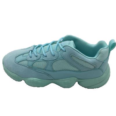 China Round Faux Suede And Chunky Mesh Trainers Unique Running Shoes Women for sale