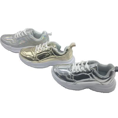 China Lace Up Eva Metallic Sole Vamp Chunky Sport Shoes For Women for sale