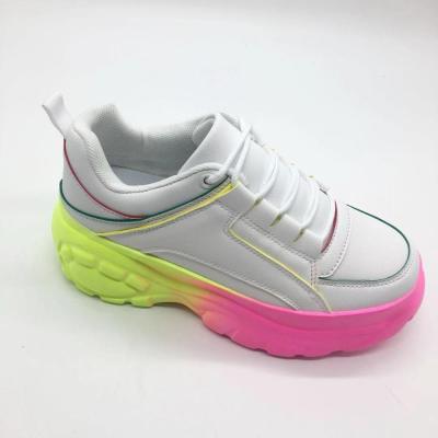 China Anti-odor Anti-odor deportivos de calzados de tenis de dama bulky imitation microfiber soft material fashion sneakers for sale