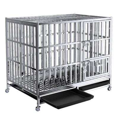 China Custom Combinable Low 1 Layer Stainless Steel Folding Dog Cage House With Optional Height And Wheel For Central Rescue Farm for sale