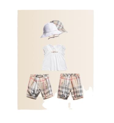 China Kids Casual Cloths 3in Sets Babies Casual Short Sleeve T-shirt+Plaid Shorts+Hat 3pcs Sets Baby Clothes Baby Clothing Set Free for sale