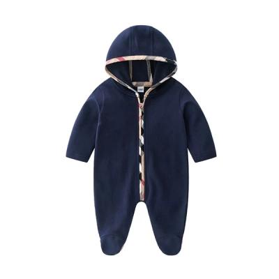 China New Autumn Style Wholesale Infants And Toddlers Cotton Romper Causal Breathable Baby Boy Long Sleeve Hooded One Piece Set for sale